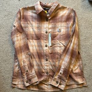 Carhartt Rugged Flex Loose Fit Midweight Flannel Long sleeve Plaid Shirt - Pink